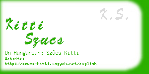 kitti szucs business card